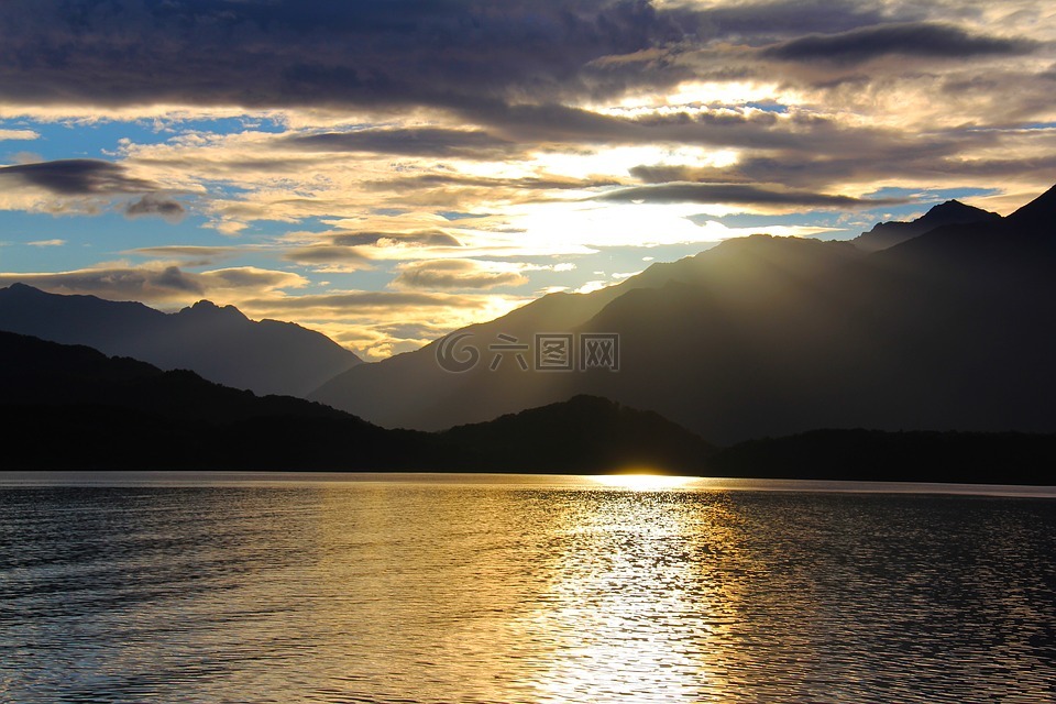 日落,宁静,景区