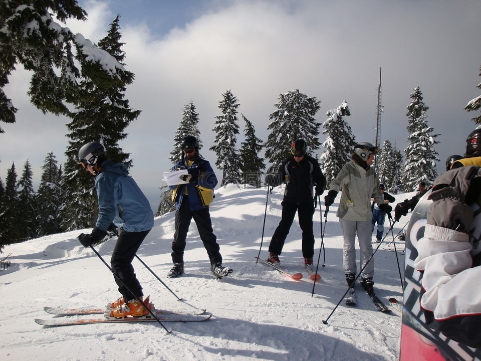滑雪者,滑雪,冬天