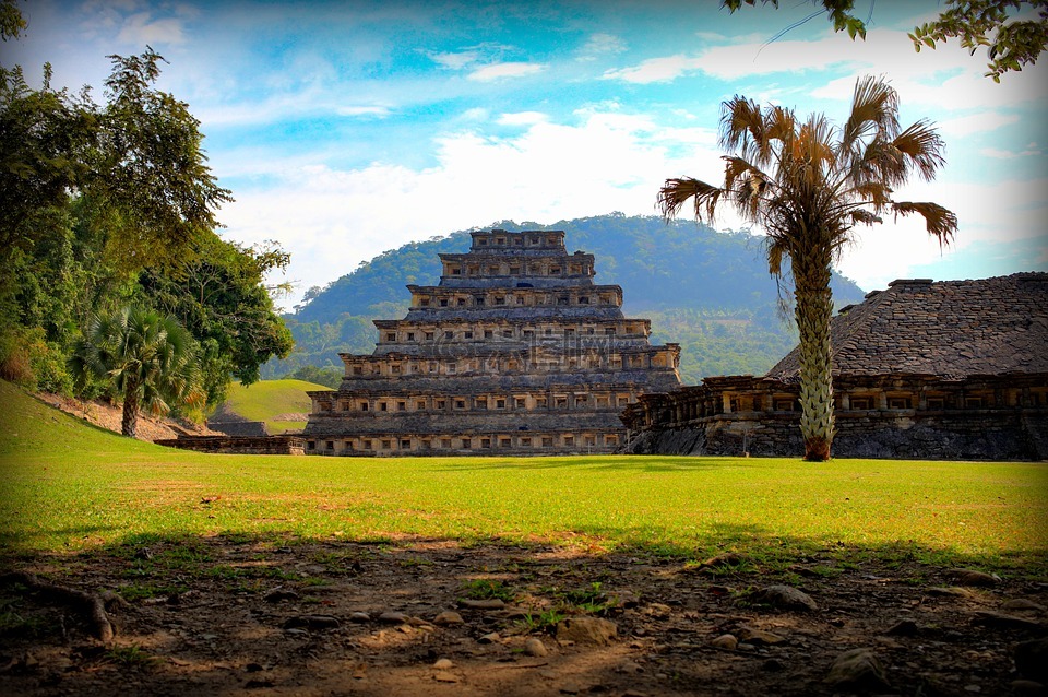 金字塔,玛雅人,墨西哥