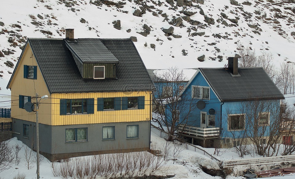 挪威,拉普兰,渔民的房子