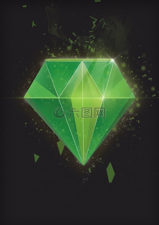 图标,钻石,绿色