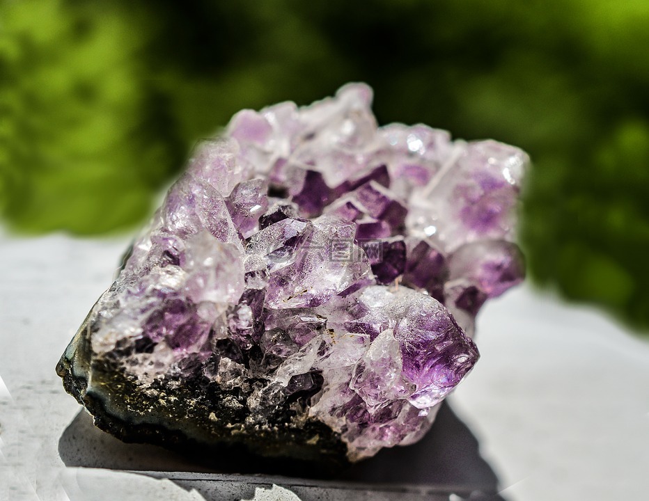 紫水晶,石,水晶