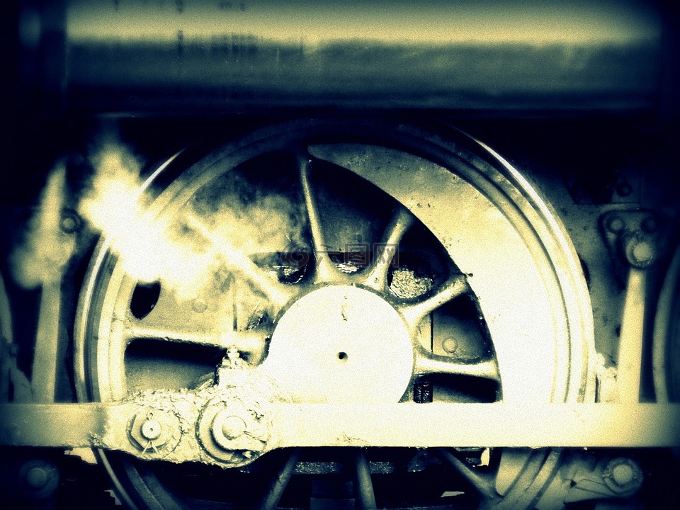 火车,车轮,蒸汽火车