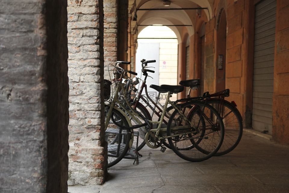 自行车,门廊,历史中心