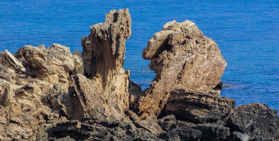 岩石形成,海岸,自然