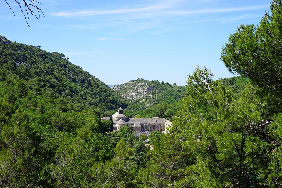 修道院sénanque,修道院,阿比