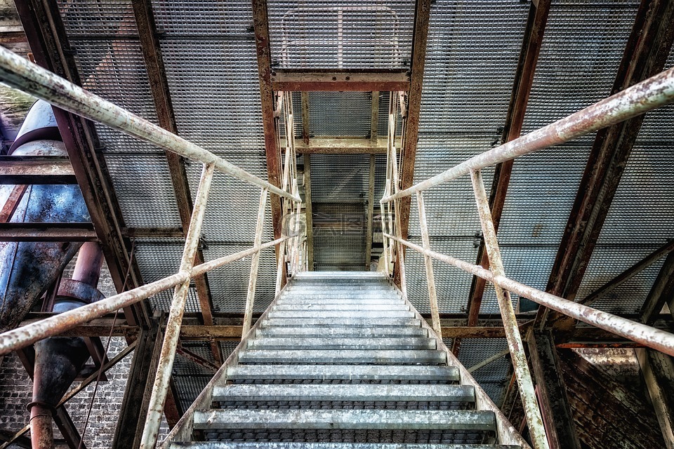 楼梯,金属,铁