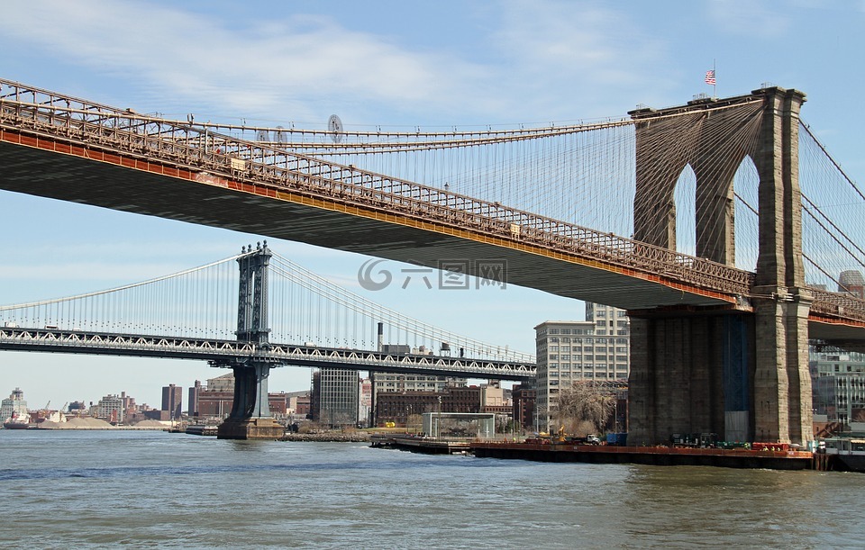 布鲁克林大桥,纽约,曼哈顿