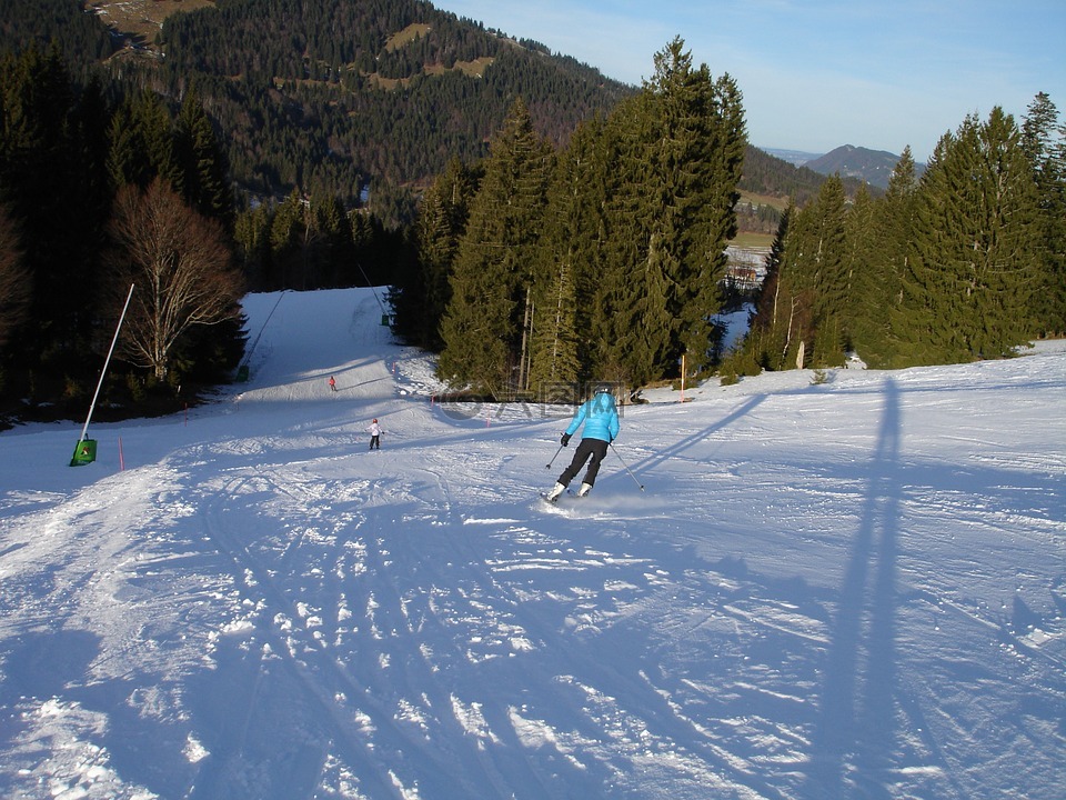 滑雪运行,滑雪区域,滑雪