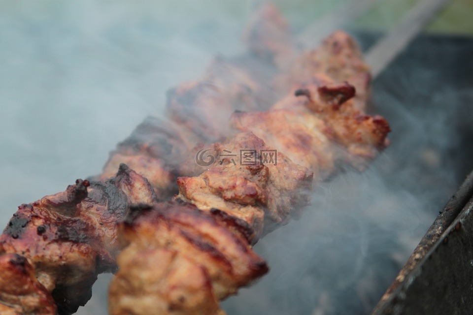 烤羊肉串,食品,肉