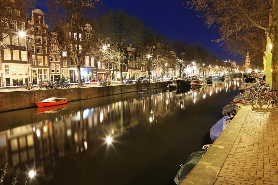阿姆斯特丹,夜景,夜