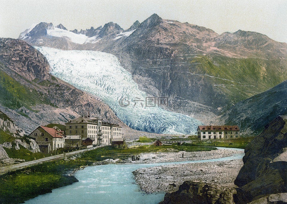 罗纳冰川,冰川,19 世纪