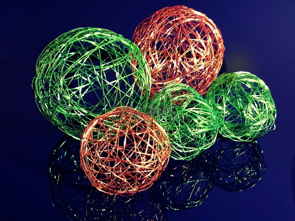 钢丝球,线,绿色