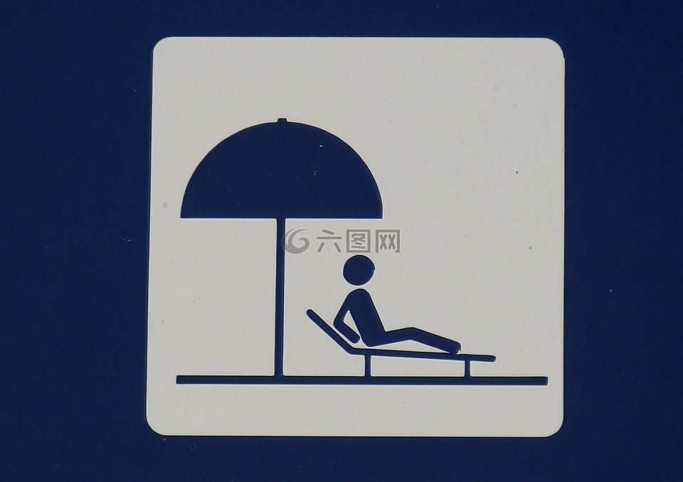 阳伞,池,海滩