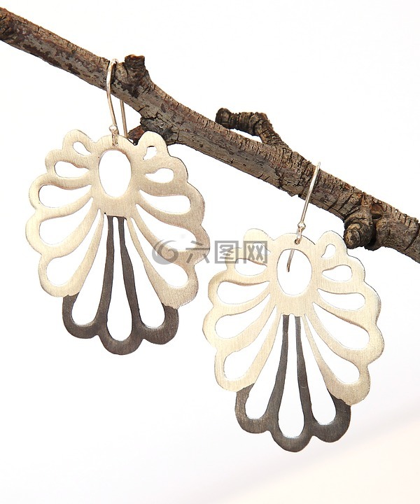 耳环,珠宝首饰,银