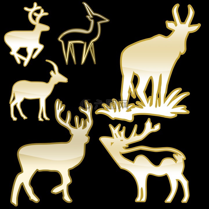 鹿,动物,喇叭