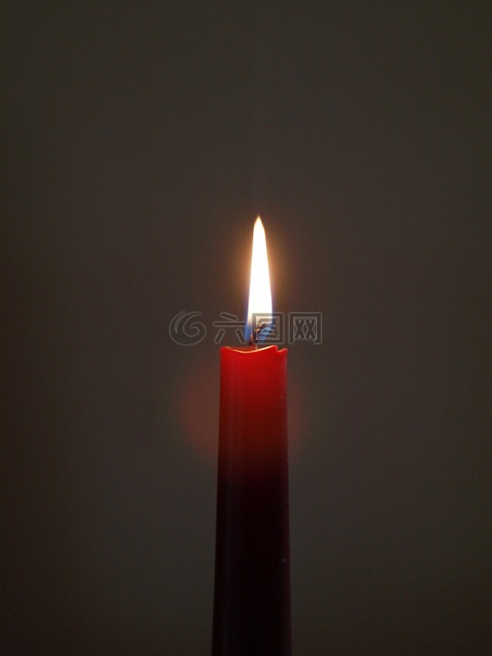 蜡烛,灯芯,红色
