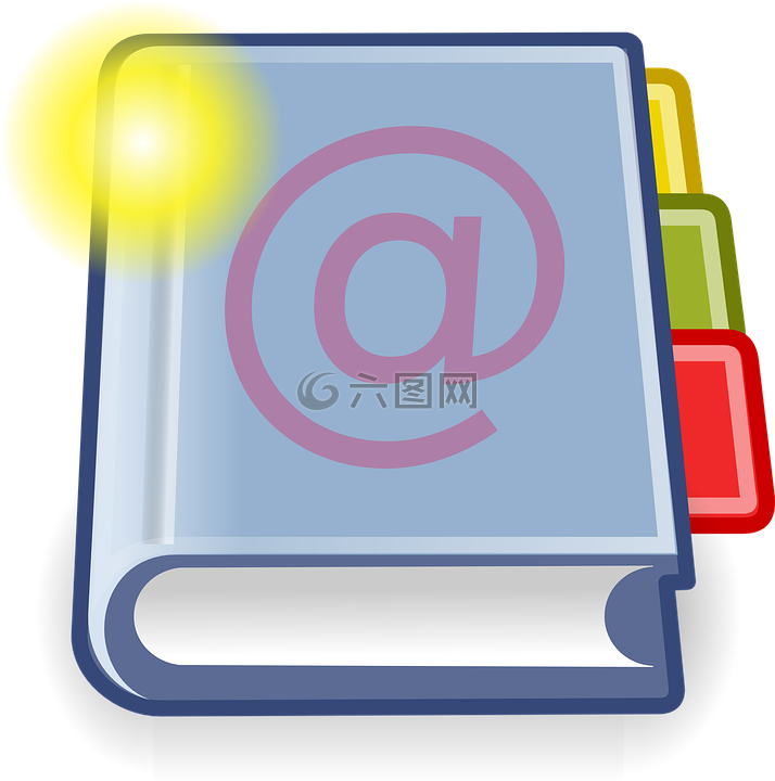 通讯簿,书,电子邮件