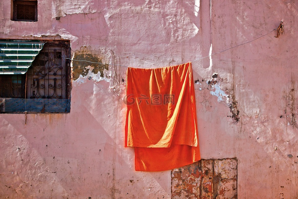 衣服,墙,橙色