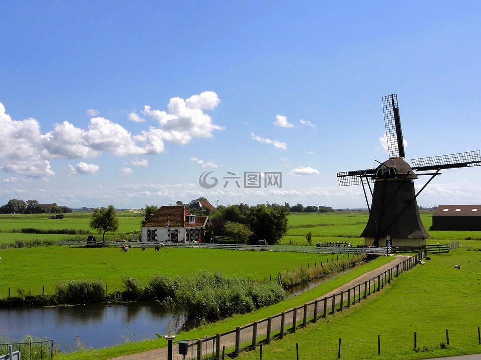 荷兰,景观,天空