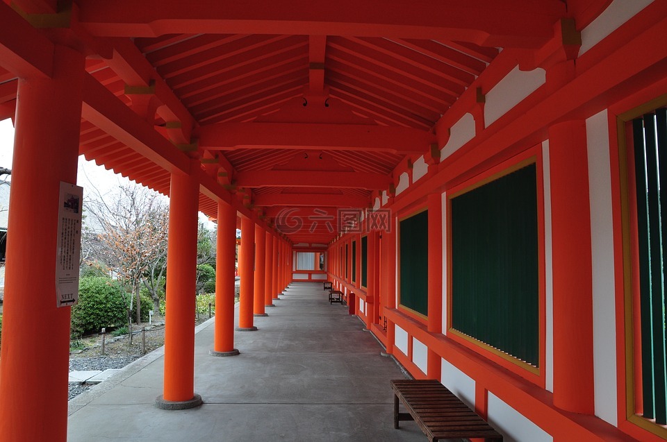 日本,三十三间堂,回廊