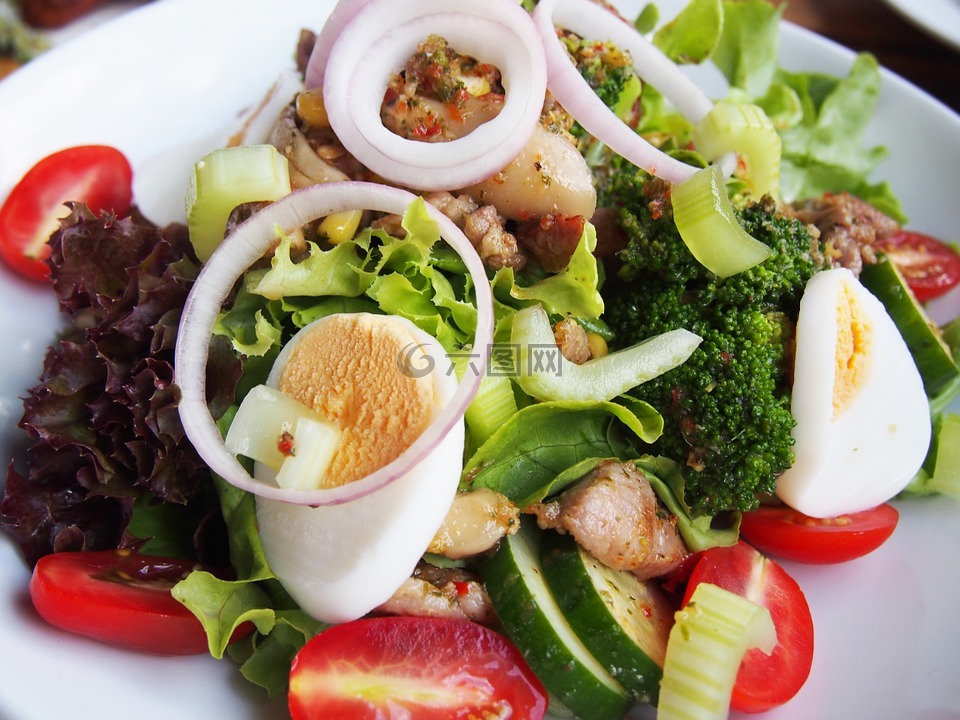 沙拉,蔬菜,健康