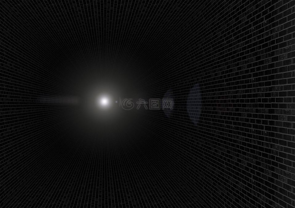隧道,石,光