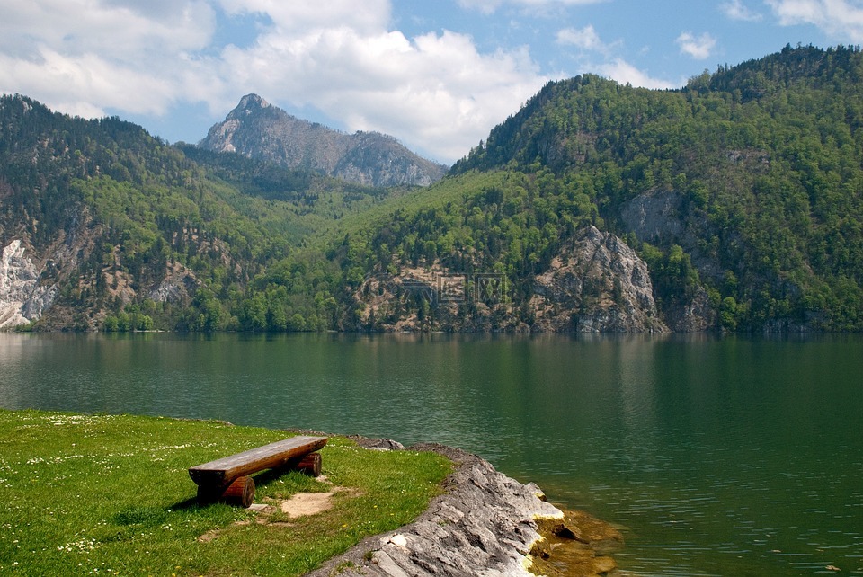 traunsee,湖,奥地利