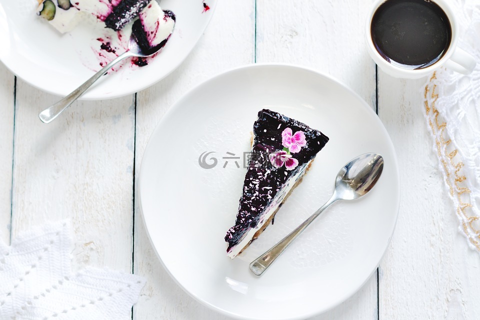 糕点,乳酪蛋糕,蓝莓