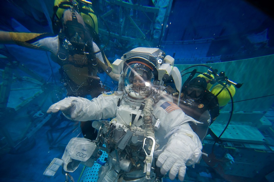 宇航员,宇航服,在水之下