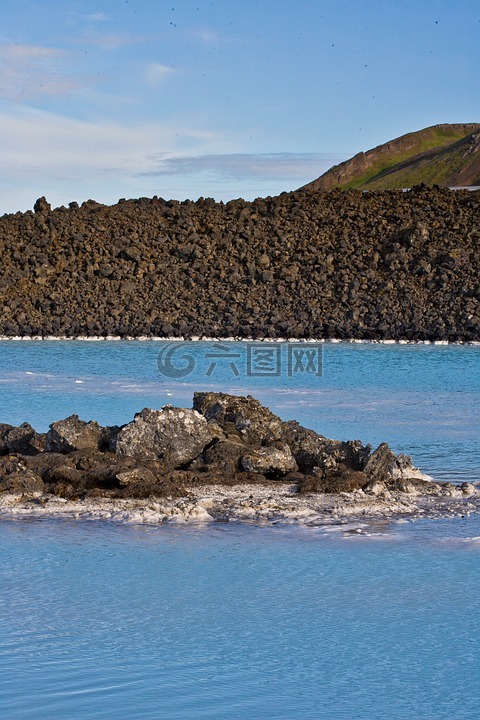 蓝色,环礁湖,冰岛