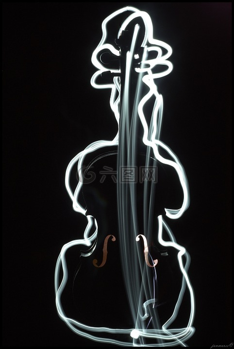 小提琴,音乐,用光绘画
