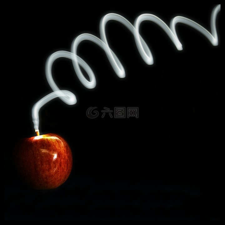 苹果,水果,用光绘画