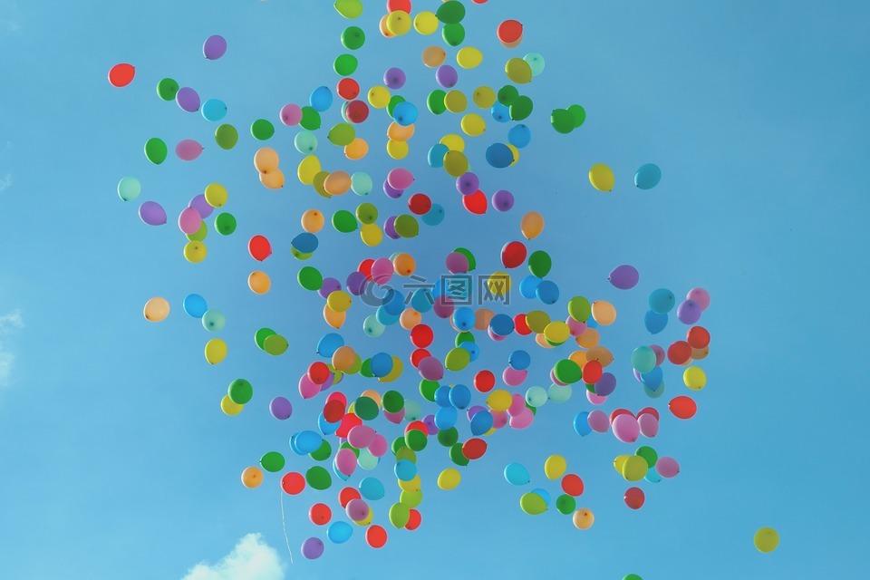 气球,多彩,色彩缤纷