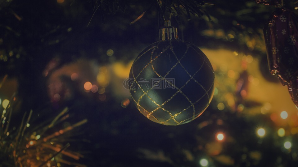圣诞节,树,球