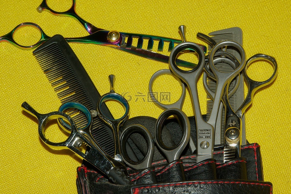 理发师,剪刀,梳子