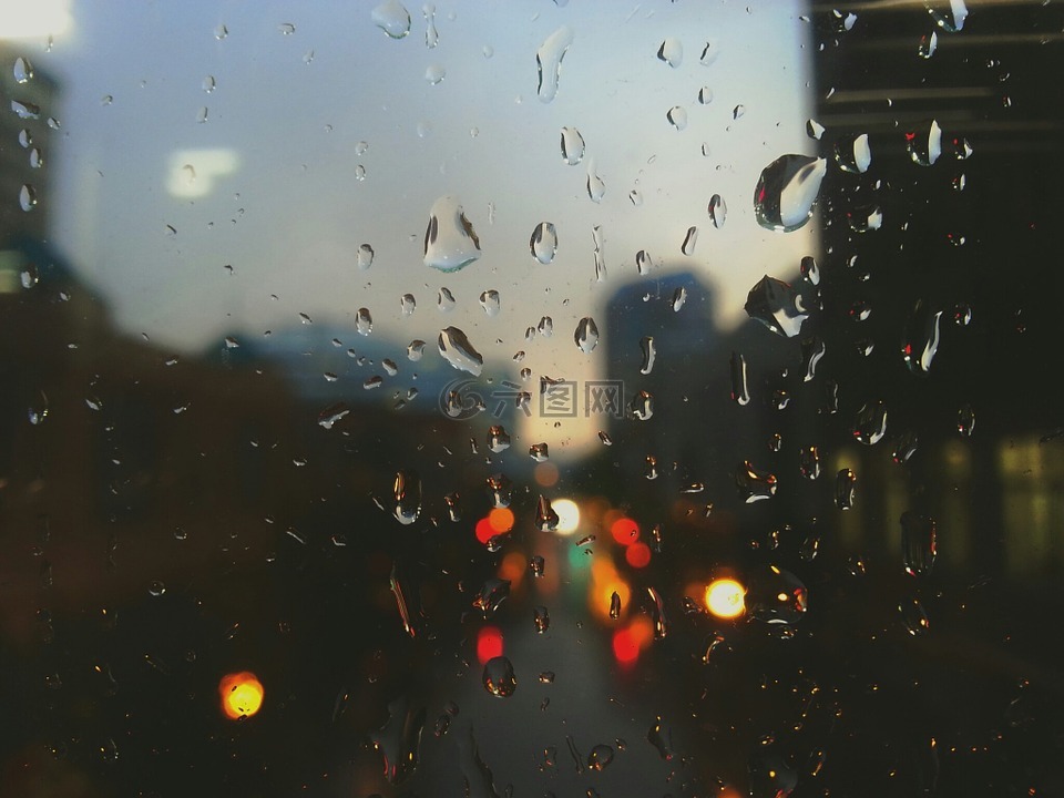 雨滴,雨,窗口