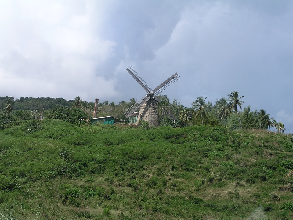 风车,巴巴多斯,岛