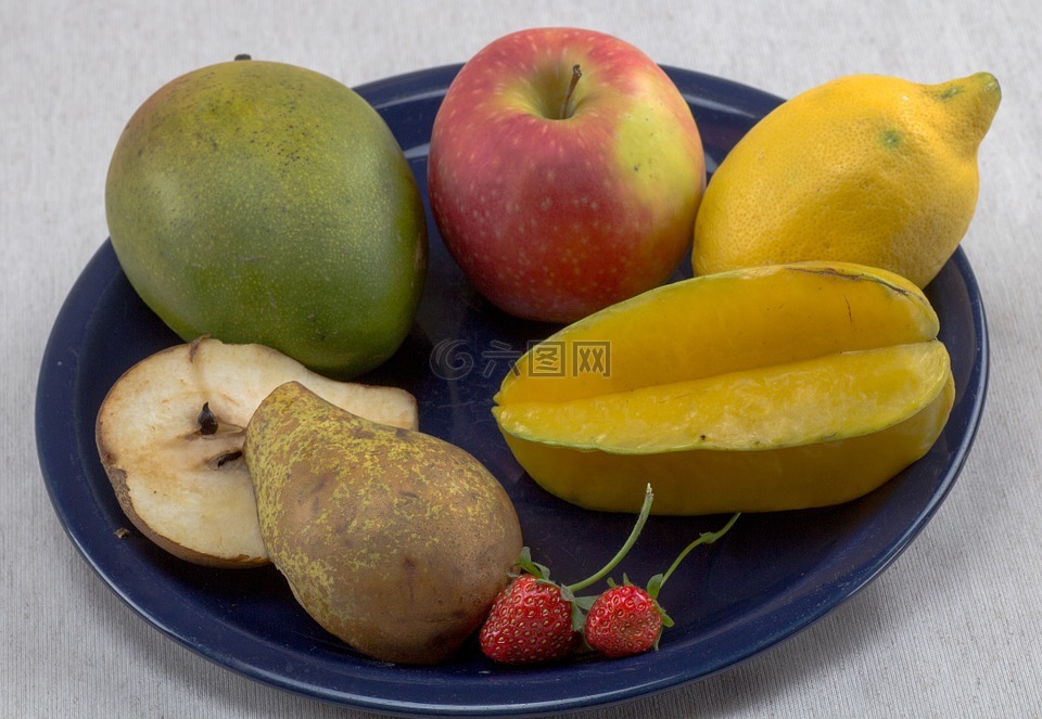 水果,果盘,柠檬