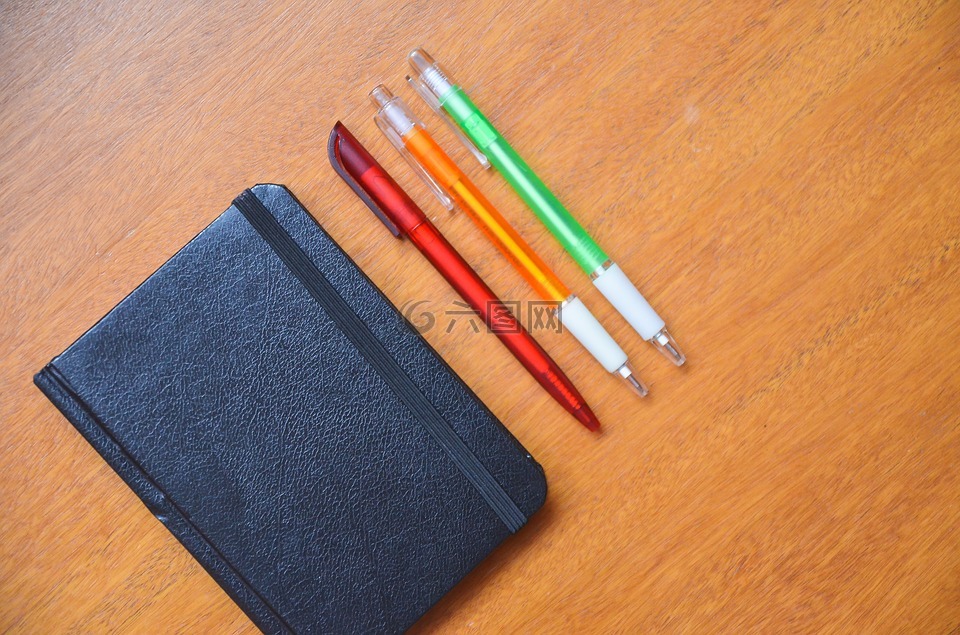 记事本,日记,铅笔