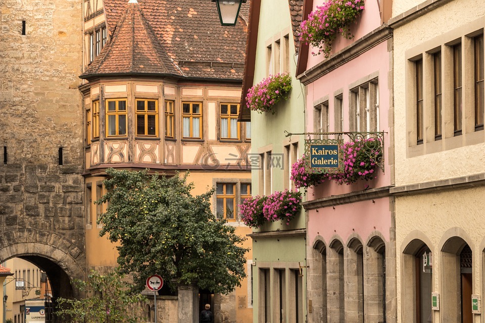 罗腾堡的聋人,旧城区,中世纪