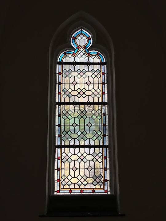 玻璃,教堂,彩色玻璃窗口