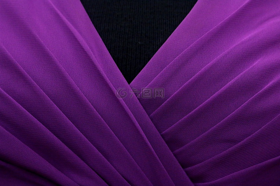 褶,紧身胸衣,紫罗兰色