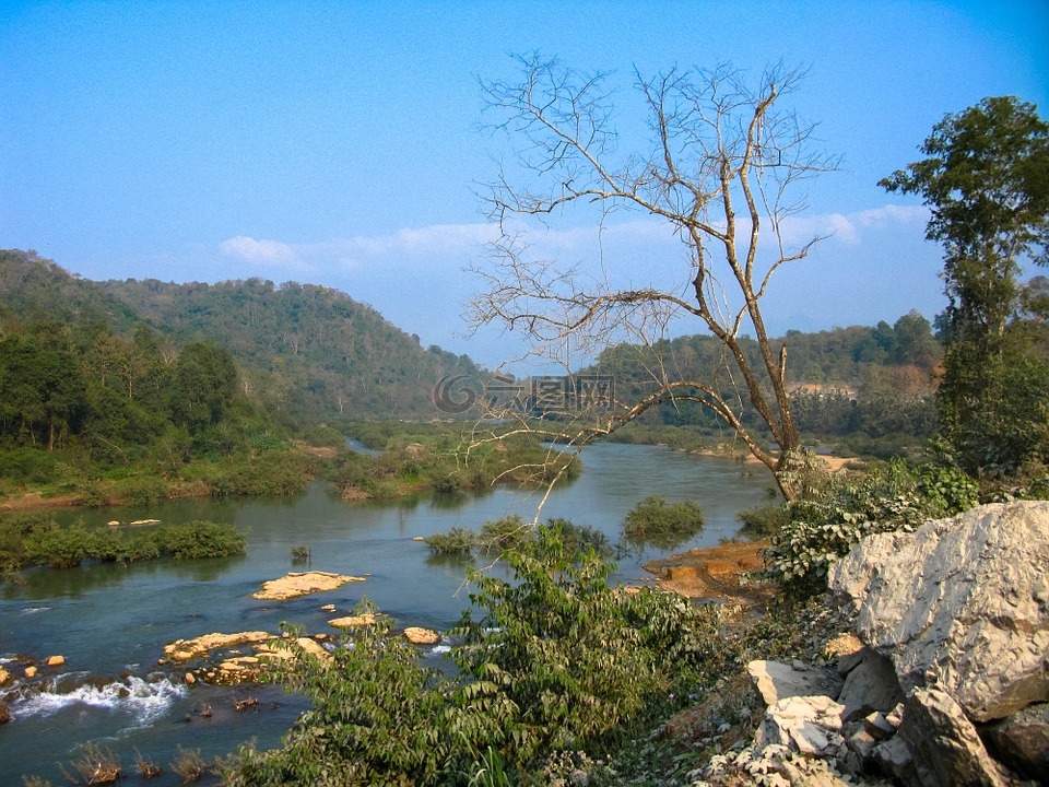 老挝,琅勃拉邦,河
