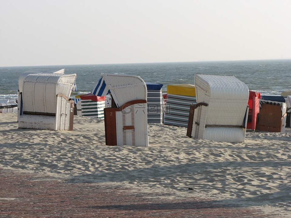 沙滩椅,海,夏季