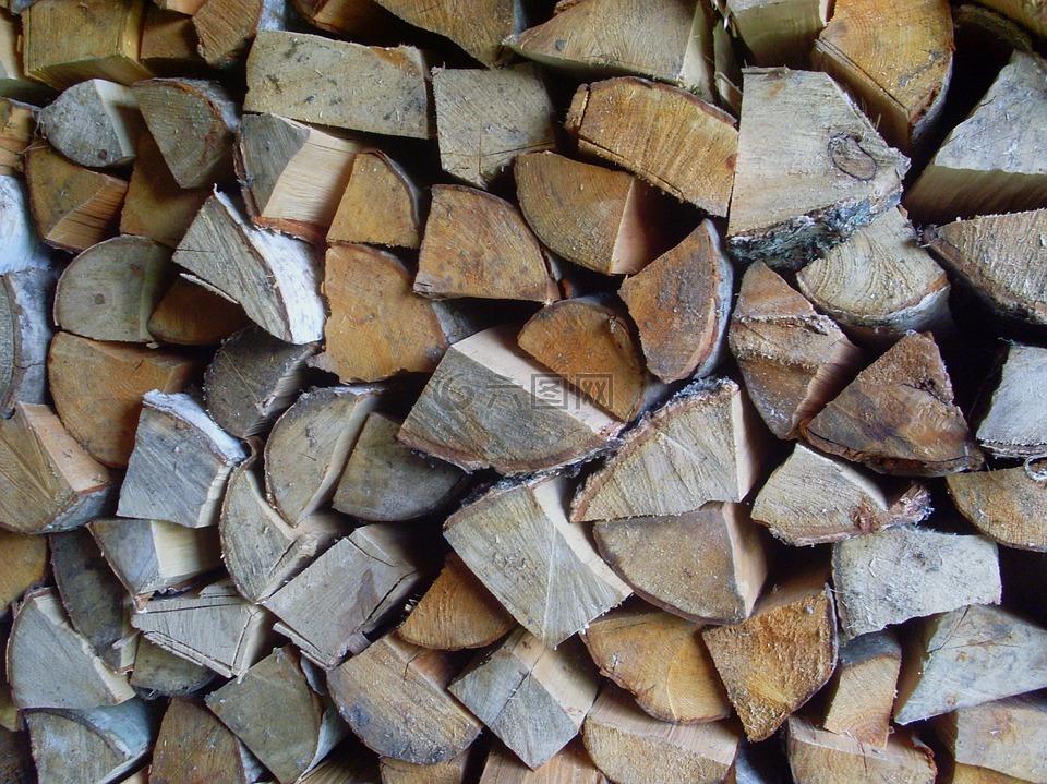 木柴,木 drovnike,堆的柴火