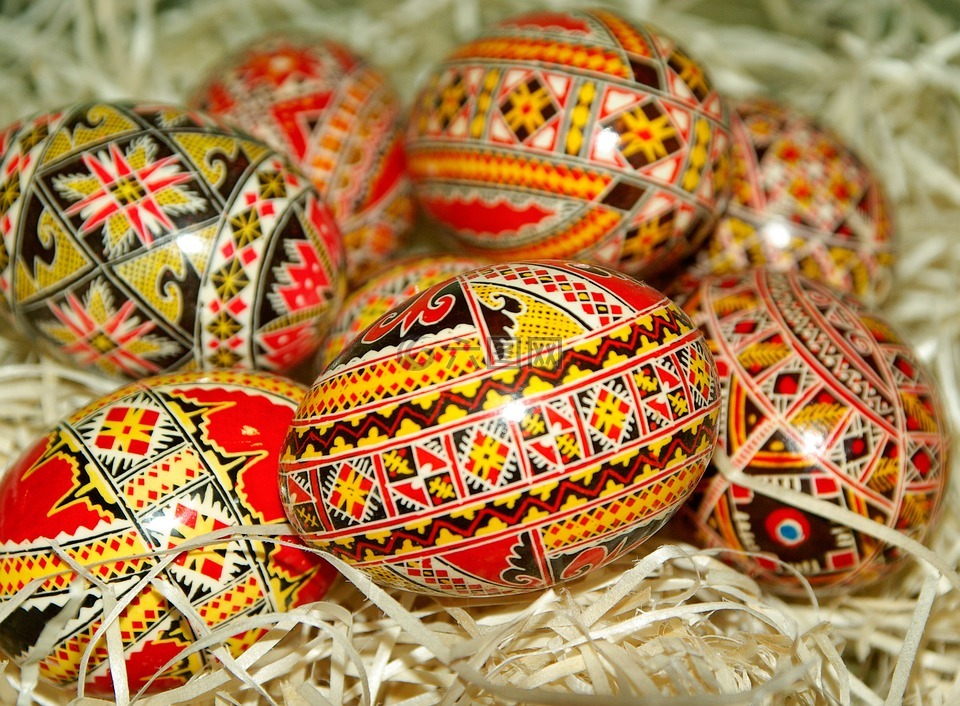 罗马尼亚,复活节彩蛋,彩绘的鸡蛋