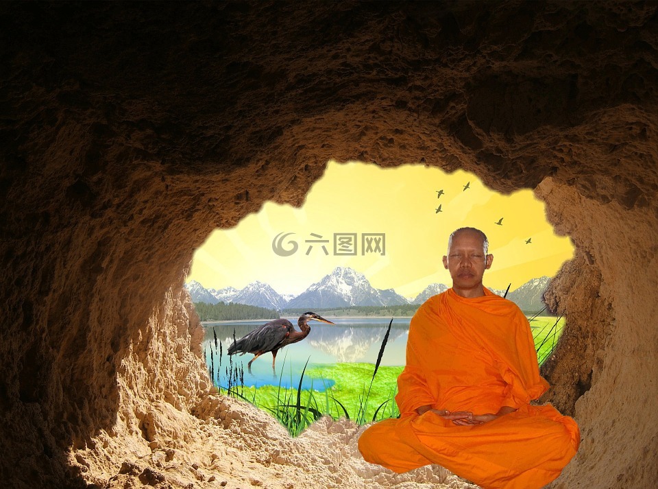 佛教,僧侣,冥想