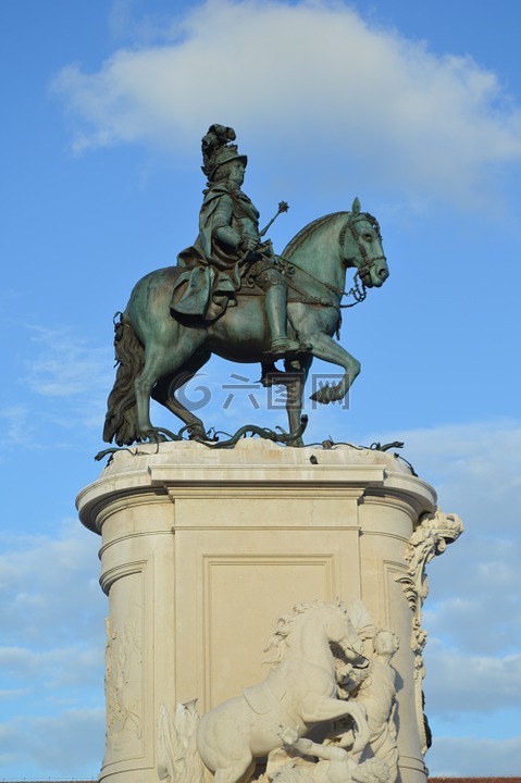 雕像,马,电源