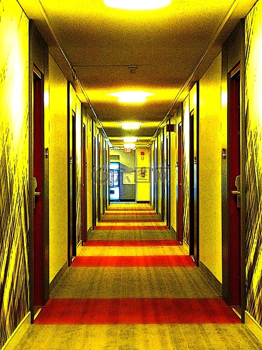 走廊,点亮,酒店
